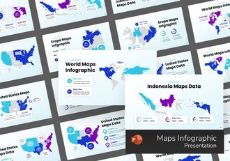 世界地图及部分国家地图可编辑PPT模板 - 顶尖PPT