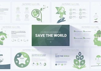 环境保护绿化地球插画图形PPT模板 - 顶尖PPT