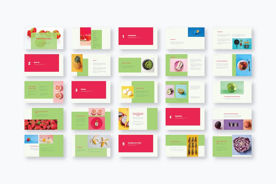 丰富多彩健康食品展示PPT模板 - 顶尖PPT