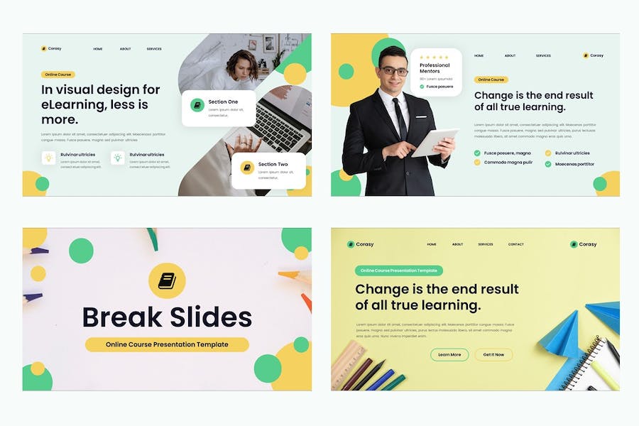 在线教育课程设计教学PPT模板 - 顶尖PPT