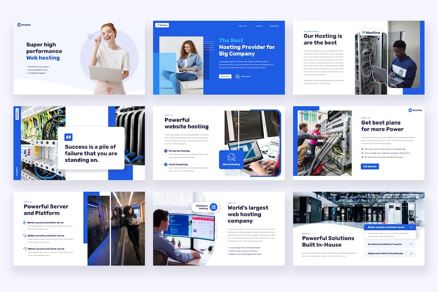 主机服务器业务介绍展示PPT模板 - 顶尖PPT