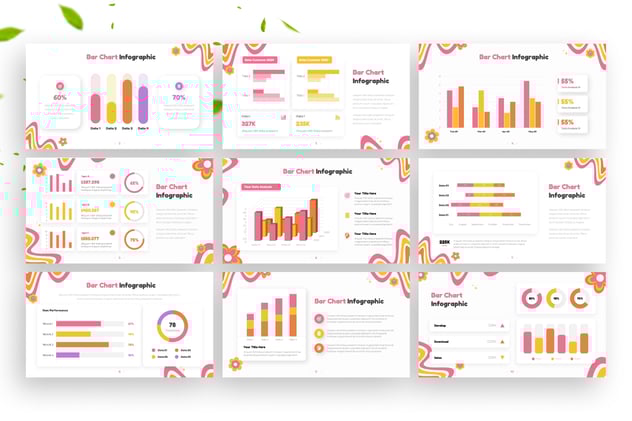 嘻哈风格数据可视化条形图PPT模板 - 顶尖PPT