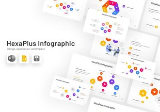 彩色六边形信息图形PPT模板 - 顶尖PPT