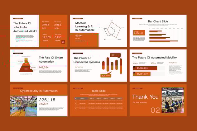 AI自动化行业演示PPT模板 - 顶尖PPT