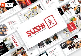 日式寿司店文化介品牌推广日本料理PPT模板 - 顶尖PPT