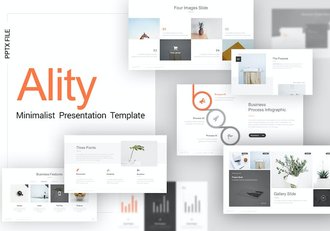 极简摄影图片展示品牌展示主题通用PPT模板 - 顶尖PPT