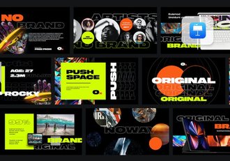 品牌创意大字报风格keynote模板 - 顶尖PPT