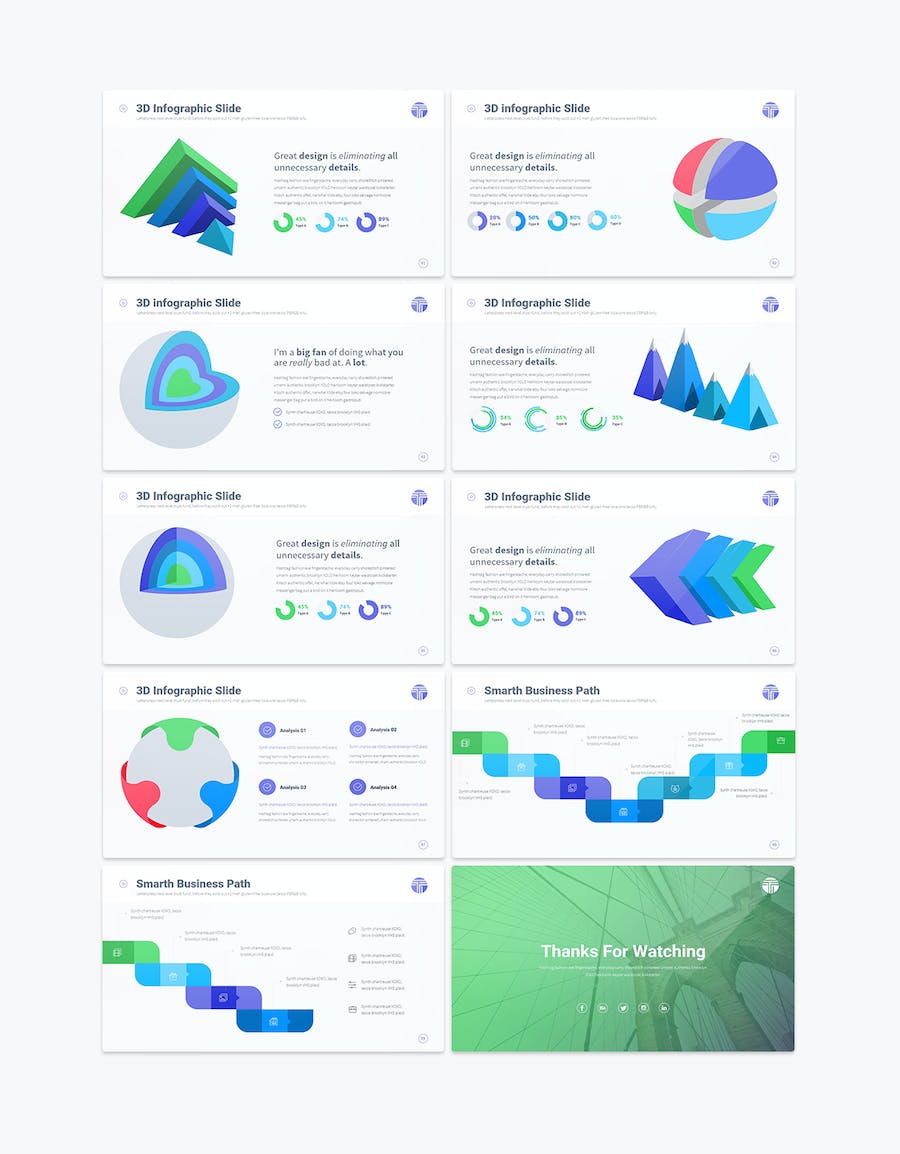 创意科技风格数据图形工作总结分析keynote模板 - 顶尖PPT
