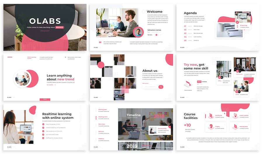 在线课程网课教育培训PPT模板 - 顶尖PPT