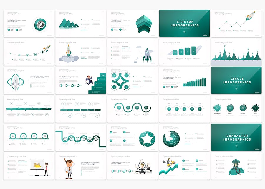 商务工作计划总结数据分析信息图形图表keynote模板 - 顶尖PPT