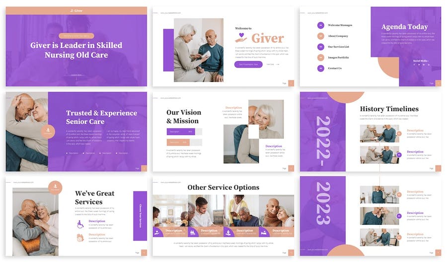 志愿者护工家庭老年人护理keyntoe模板 - 顶尖PPT