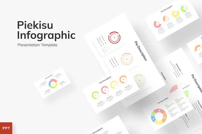 拼图风格数据图表展示PPT模板 - 顶尖PPT