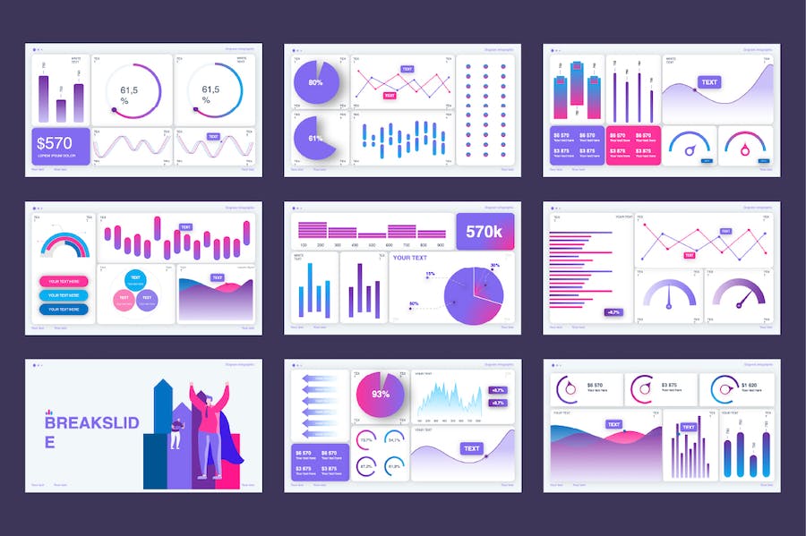 业务KPI关键指标数据可视化PPT模板 - 顶尖PPT