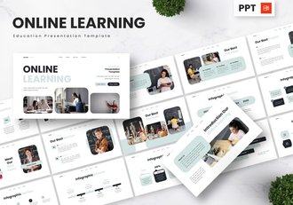在线教育学习课程设计PPT模板 - 顶尖PPT
