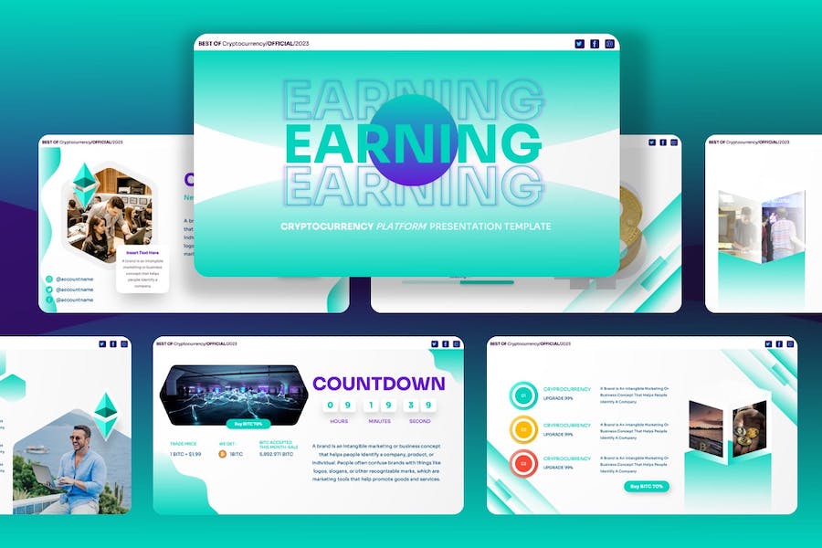 加密货币收益投资理财方案Keynote模板 - 顶尖PPT