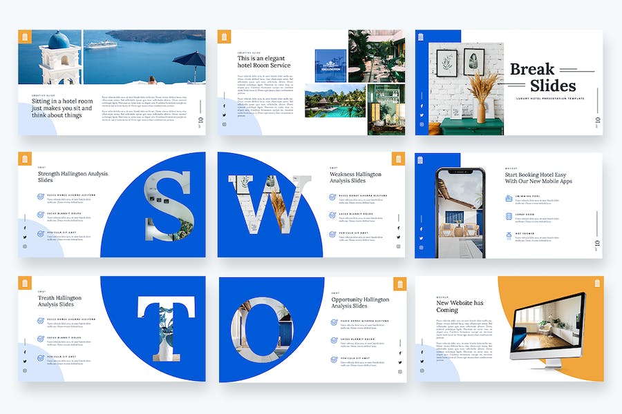 豪华酒店品牌形象宣传展示PPT模板 - 顶尖PPT
