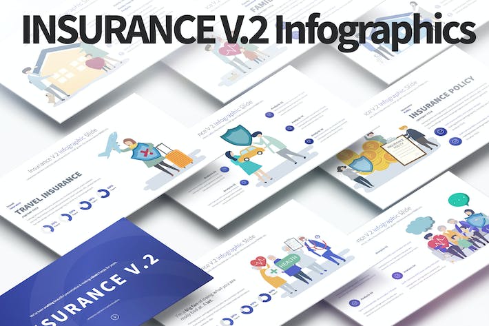 保险业务人物插画图形PPT模板 - 顶尖PPT