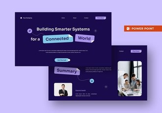 紫蓝色人工智能和机器学习演讲平台PPT模板 - 顶尖PPT