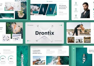 无人机航空摄影产品展示PPT模板 - 顶尖PPT