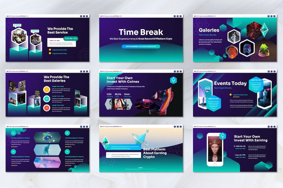 加密货币收益投资理财方案Keynote模板 - 顶尖PPT