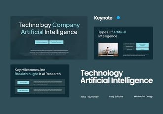 暗青色人工智能演示keynote模板 - 顶尖PPT