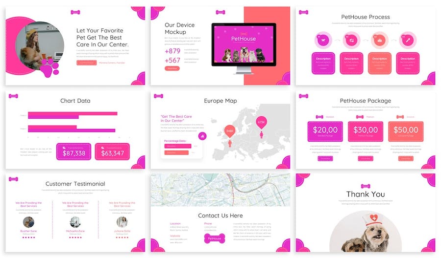 大气宠物医疗动物医院兽医主题PPT模板 - 顶尖PPT