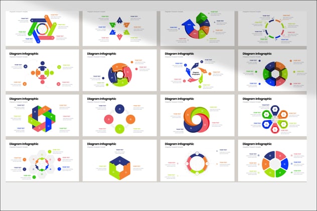 彩色圆形关系图PPT模板 - 顶尖PPT