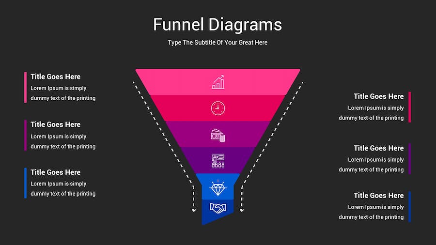 漏斗图形转化流程Keynote模板 - 顶尖PPT