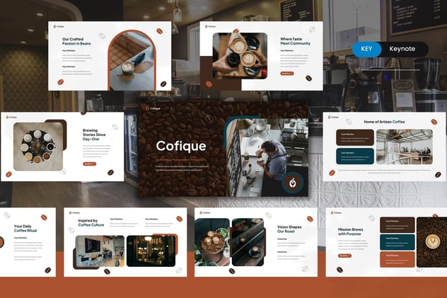 美味咖啡店宣传展示keynote模板 - 顶尖PPT