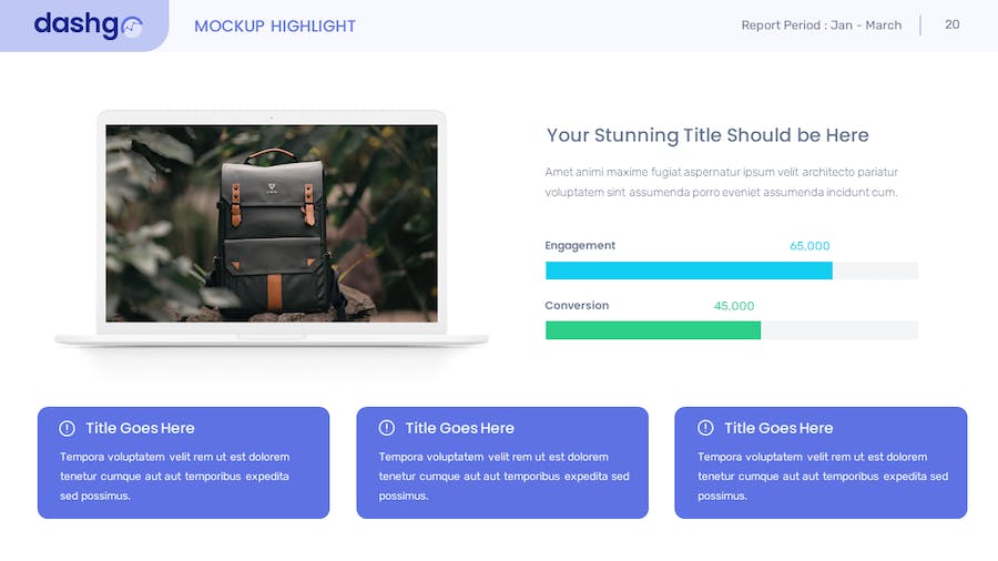 仪表板销售数据展示图表条形点线图图形图表PPT模板 - 顶尖PPT