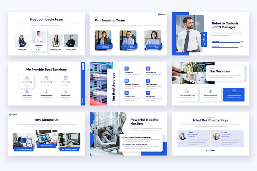 主机服务器业务介绍展示PPT模板 - 顶尖PPT