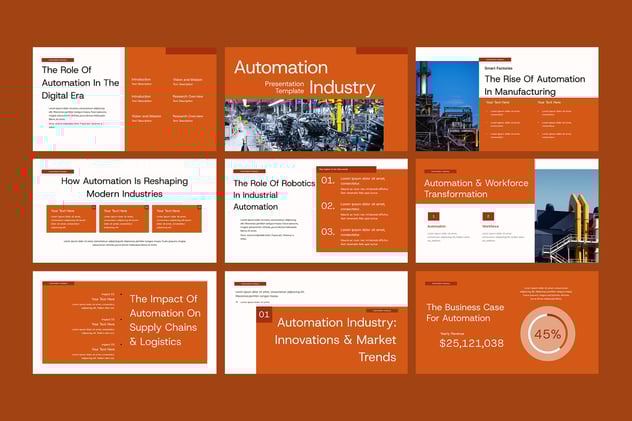 AI自动化行业演示PPT模板 - 顶尖PPT