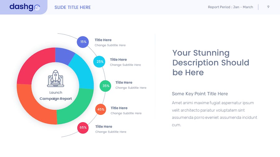 仪表板销售数据展示图表条形点线图图形图表PPT模板 - 顶尖PPT