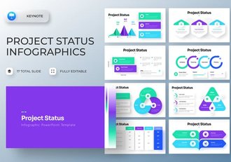 项目进度状态追踪信息图形展示Keynote模板 - 顶尖PPT