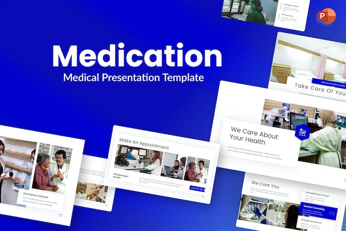 蓝色现代医学药物研究论文PPT模板 - 顶尖PPT