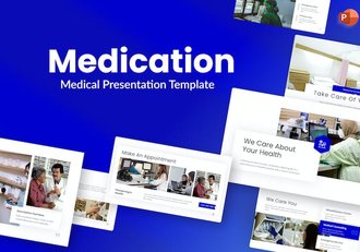 蓝色现代医学药物研究论文PPT模板 - 顶尖PPT