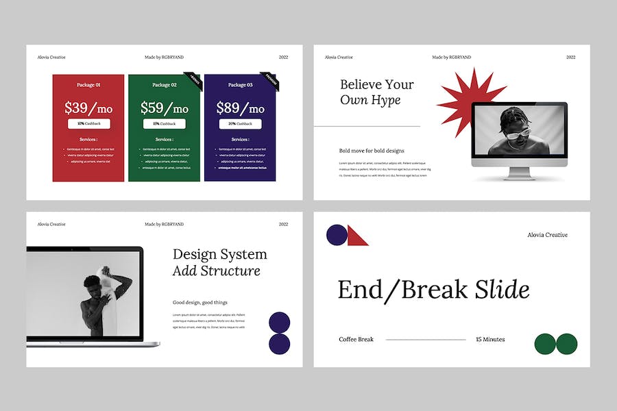 时尚美学图片排版设计作品集Keynote模板 - 顶尖PPT