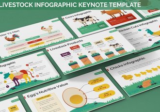 牲畜畜牧业信息插画图形Keynote模板 - 顶尖PPT