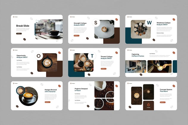 美味咖啡店宣传展示keynote模板 - 顶尖PPT