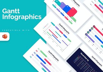 商业甘特图信息图表PPT模板 - 顶尖PPT