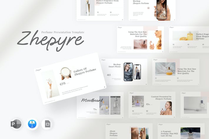 香水品牌营销策略运营Keynote模板 - 顶尖PPT