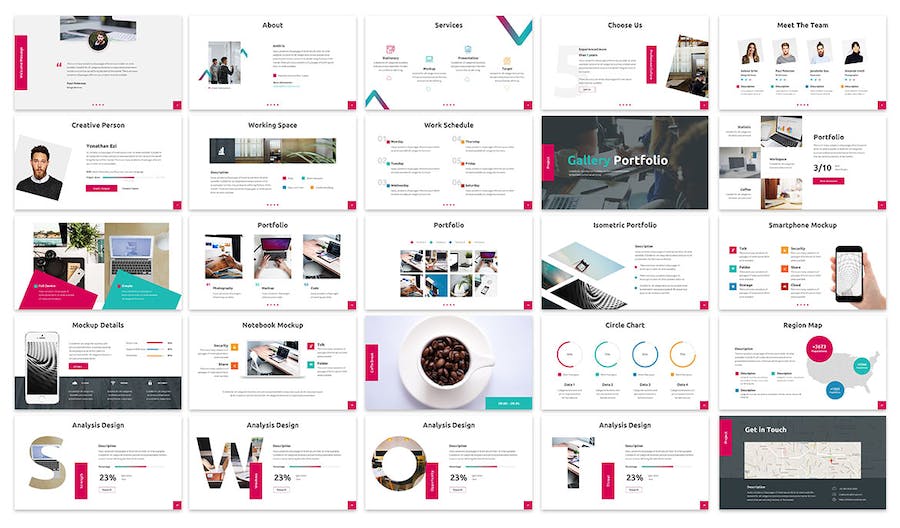 创意设计作品集视觉展示PPT模板 - 顶尖PPT