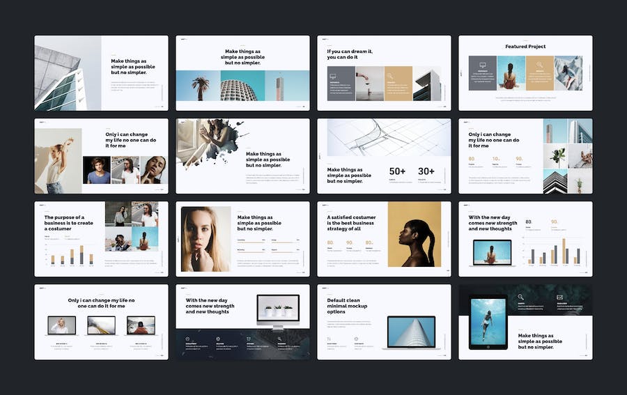 简约图形目录封面商务计划总结keynote模板 - 顶尖PPT