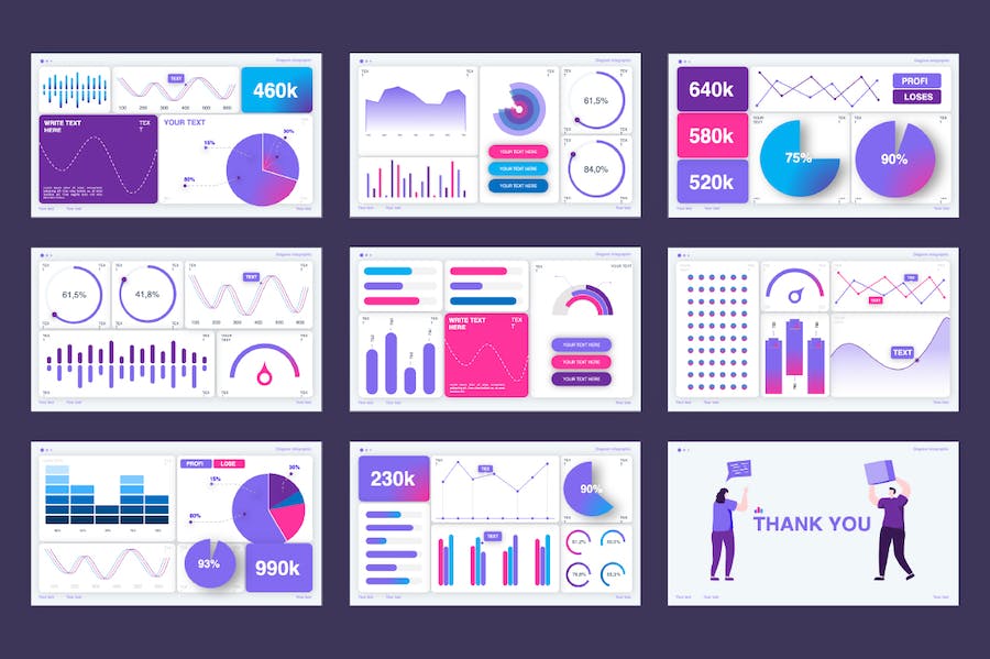 业务KPI关键指标数据可视化PPT模板 - 顶尖PPT