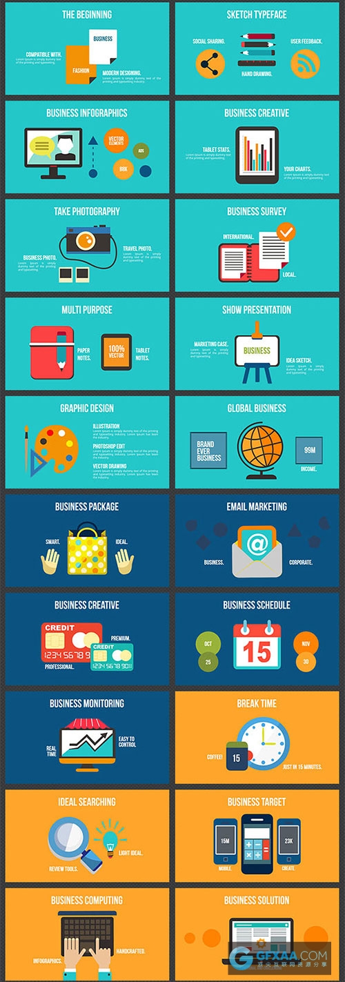 4K高清尺寸卡通风格全系列Keynote模板 - 顶尖PPT