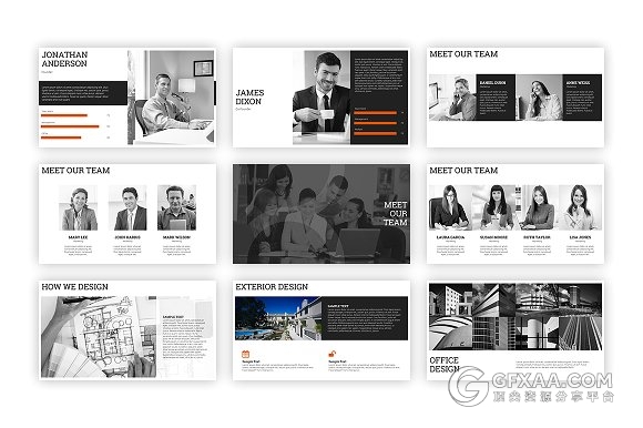 80多页橙色企业商务多用途PPT模板 - 顶尖PPT