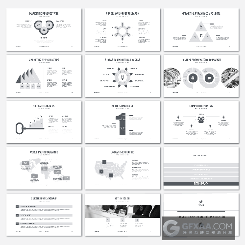 21种配色方案多用途PPT模板 - 顶尖PPT