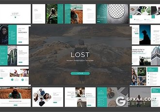 60页扁平化创意图形组合Google Sliders模板 - 顶尖PPT