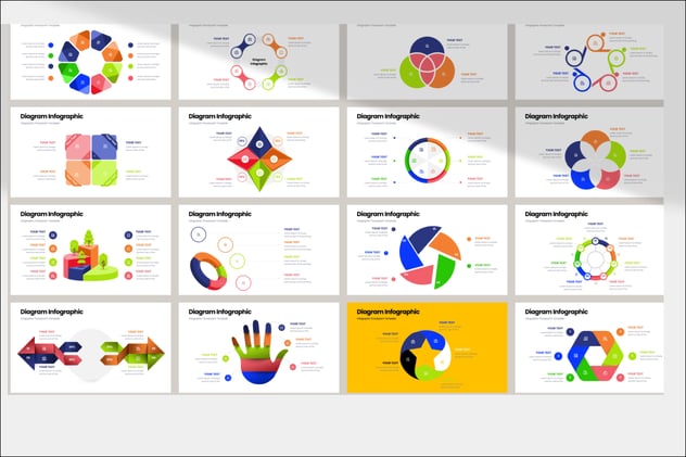 彩色圆形关系图PPT模板 - 顶尖PPT