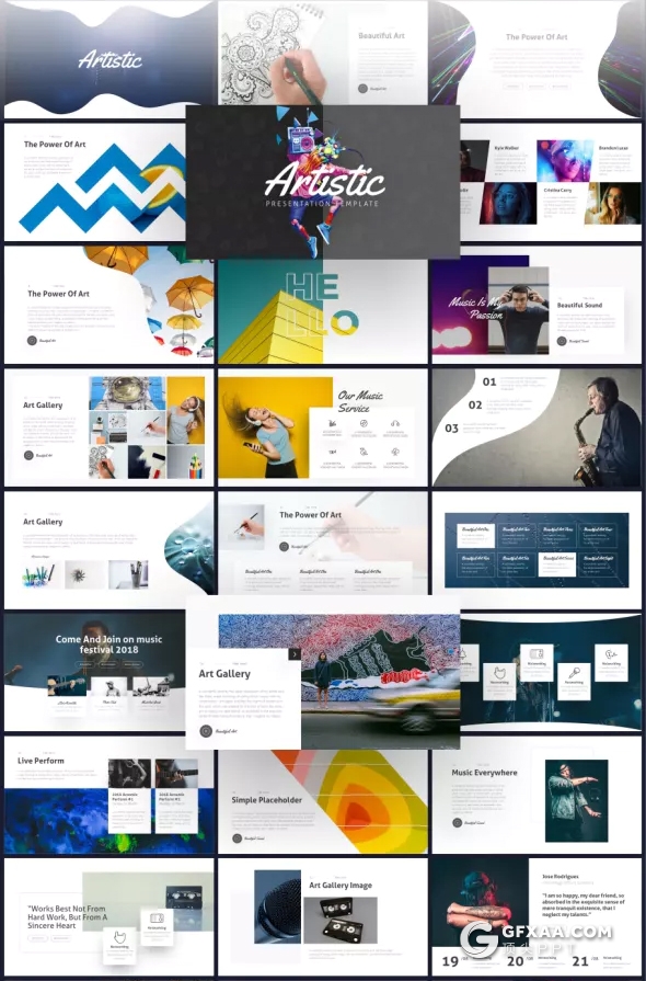 76页欧美创意图形设计 高逼格ppt模板4种尺寸规格 - 顶尖PPT